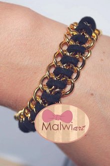 pleciony łańcuszek - czarny...