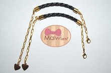 czarny rzemyk z łańcuszkiem...