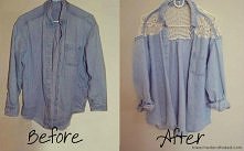 diy koszula z ażurowym moty...