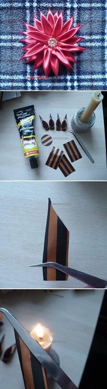 diy, flower, flax, ribbon