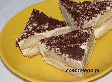 CIASTO BEZ PIECZENIA

składniki :
- 500 g mascarpone
- 200 g mleka skondensowanego słodzonego (nawet mniej, jeżeli nie chcemy, aby krem był za słodki)
- biszkopty – około 50 szt...