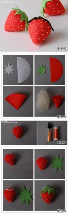 how to make, cute, strawberry, decoration