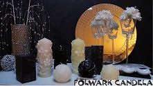 Świeca ręcznie robiona Folwark Candela- biel i czerń.