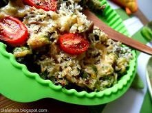 zapiekany ryż z brukselką i pieczarkami ;]