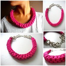 naszyjnik pleciony fuksja, ...