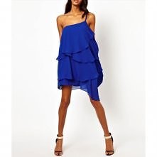 Women’s One Shoulder Layer Ruffles Chiffon Cocktail Dress $26.79