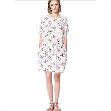 Women’s Dragonfly Print Loose Belt Chiffon Dress $28.39