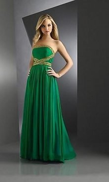 Strapless Green Flowing Dress,Bari Jay 59928-BJV Dresses
