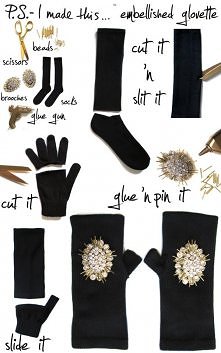 Wizytowe rękawiczki, ze skarpet <3