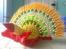 Paw vel. kwitnąca kura
modular origami, modułowe, z papieru, paw, Peacock, kura, kurczak, chicken, hen