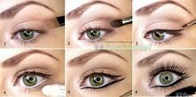 prosty makeup powiększający optycznie oczy :)