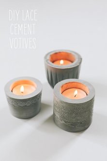  lace, cement, votive, tutorial