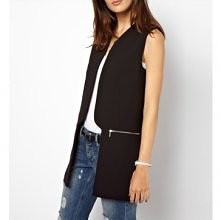 Trendy Zipper Trimmed Splic...