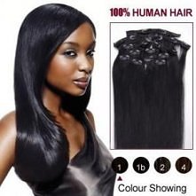 16 inch 7pcs Straight Clip In Human Hair Extensions CLIP13