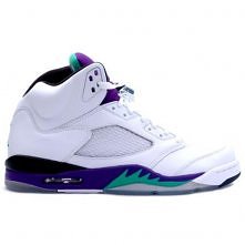 Hot Sale 136027-108 Air Jordan 5 White / New Emerald Grape Ice Blue For Cheap