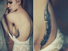 Tatuaż damski pióro piórko, featheer tattoo , Motyw pióra Zapraszam na blog