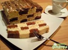 Szachownica - SKŁADNIKI:
Ciasto jasne:
2 szklanki mąki
4 jajka
1 cukier waniliowy
0,5 szklanki cukru
10 łyżek przegotowanej letniej wody
10 łyżek oleju
1,5 łyżeczki proszku do p...