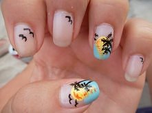 paznokcie morze palmy