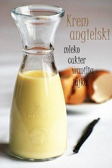 Składniki:

500 ml mleka,

125 g drobnego cukru,

1 laska wanilii przecięta wzdłuż,

6 żółtek.

Wykonanie:

Do rondla wlać mleko, dodać dwie trzecie cukru i laskę wanilii, na śr...