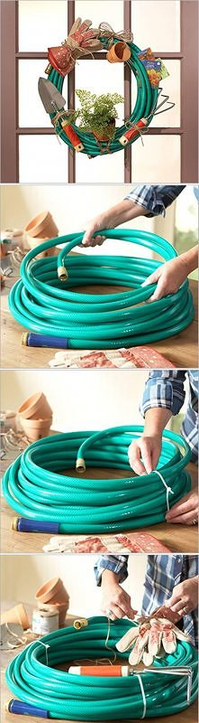 diy, garden, hose, wreath, ...
