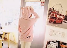 Japan style różowa bluza z uszami