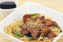 Makaron z wołowiną i fasolką