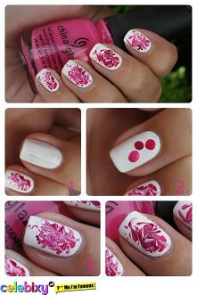 Śliczne paznokcie z trzech kropelek lakieru ;)