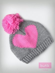 czapka z serduszkiem