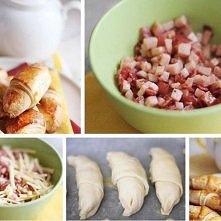 rogaliki z szynką i serem