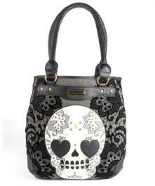 Skull With Lace Tote by Lou...