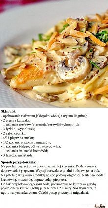 makaron z grzybami i kurcza...