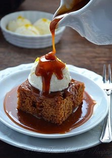 Gingerbread Cake with Caramel Sauce