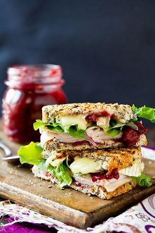 Turkey and Brie Panini with Cranberry Apricot Chutney