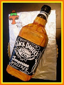 5kg tort butelka Whisky Jack Daniel's z burbonem Jim Beam w środku, Nutellą i wiśniami :)
