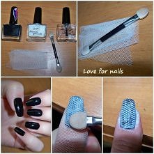 Krok po kroku:

I. Malujemy odżywką (ja 8w1 firmy Eveline)

II. Wybieramy 2 kolory - ciemniejszym malujemy paznokcie 

III. Bierzemy kawałek tiulu i dość ciasno przykładamy do p...