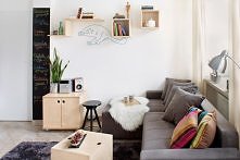 Kawalerka - część dzienna - Salon - Styl Nowoczesny - Inside Story