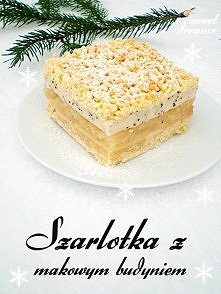 Szarlotka z makowym budyniem