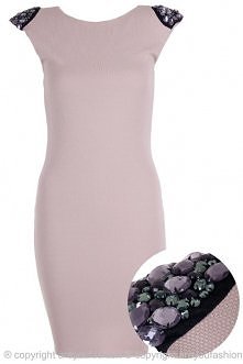 SUKIENKA Z KAMIENIAMI NA RAMIONACH BEŻOWA