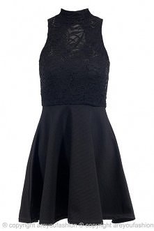 KORONKOWA SUKIENKA ROZKLOSZOWANA CZARNA