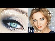 Makijaż świąteczny w granacie i złocie