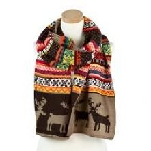 Kolorowy szal - renifery