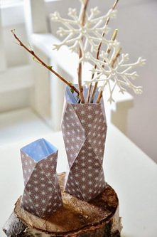 zimowy wazon origami :)