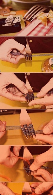 kokardka za pomocą widelca !