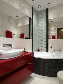 łazienka czerwono - czarna
