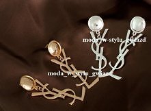 Na sprzedaż!!! Nowe unikatowe kolczyki Y.S.L. stal nieszlachetna- kolor błyszczące złoto !!! Z tyłu zapięcie na solidny sztyft. Kolczyki wiszące wymiary: dł ok 7 cm, szer ok 2 c...