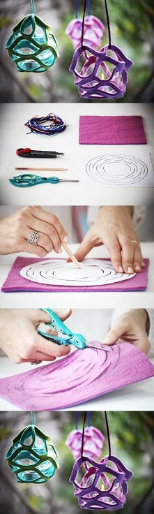 diy, felt, candle holder, t...