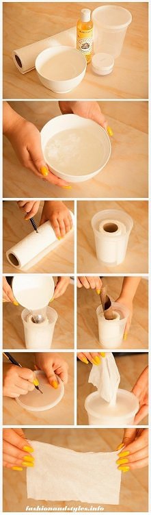 Make up remover wipes:
What you will need: Microwaveable bowl, Purified water, Coconut oil, Tear-free baby wash, Container with a lid that snaps into place, roll of paper towels...