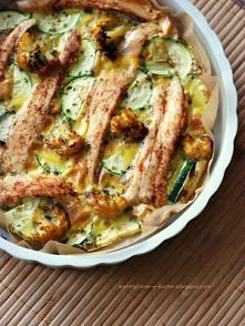 Frittata z cukinią, kurczakiem i kalafiorem