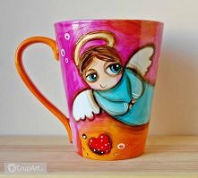 Kubek ręcznie malowany według autorskiego projektu. Wykonany z wysokiej jakości białej porcelany (pojemność około 350ML) Trwała technika zdobienia umożliwia mycie go w zmywarce....