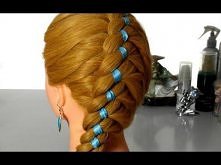 Dobierany warkocz ze wstążk...